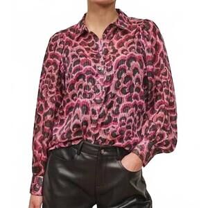 NEW ESQUALO basic feather flow blouse in black/pink